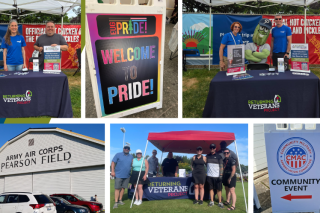 Collage of Returning Veterans Project outreach events