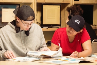Two students studying